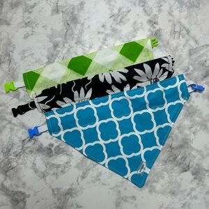 Over the collar Bandana Set - Green, Black, and Blue set SX